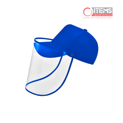 Gorra de Tela Azul con Protector Facial