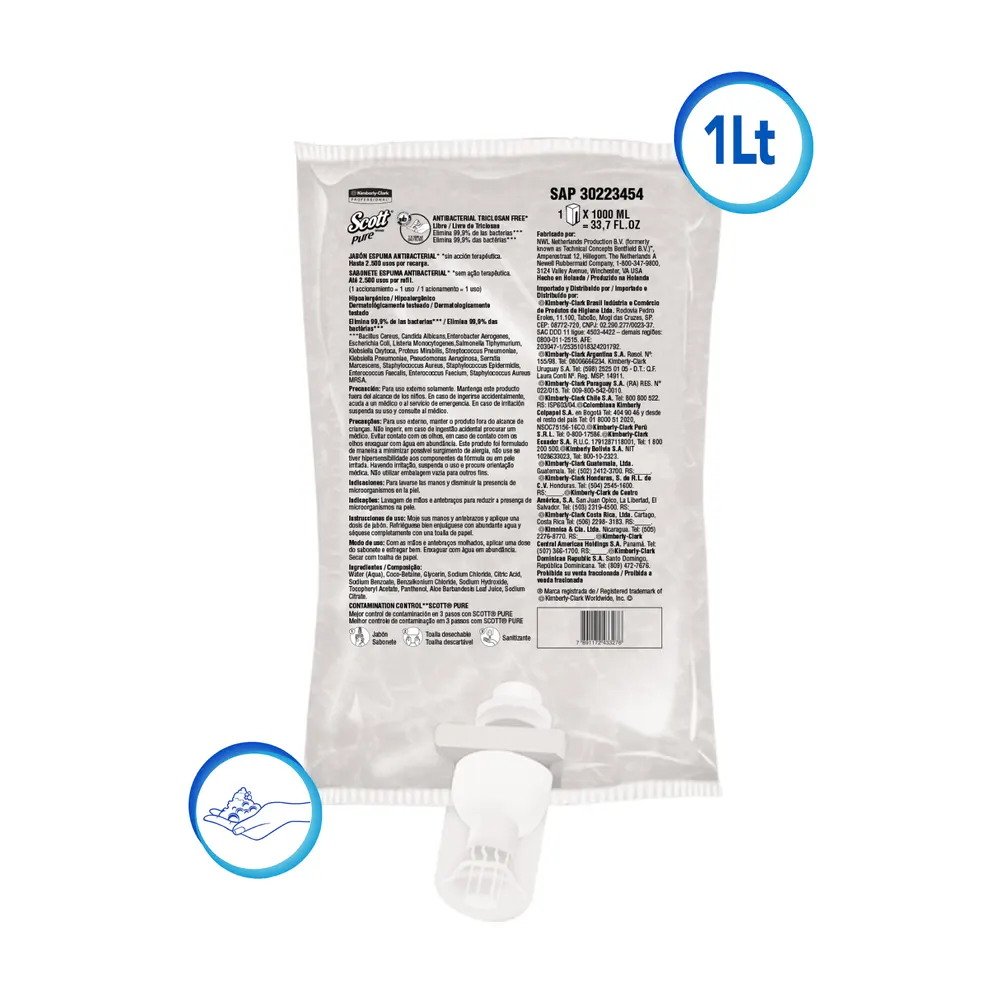 Jabón Antibacterial en Espuma Scott® 30223454